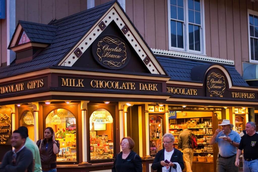 The shop front of Chocolate Heaven on Pier 39, a must for any chocolate lover