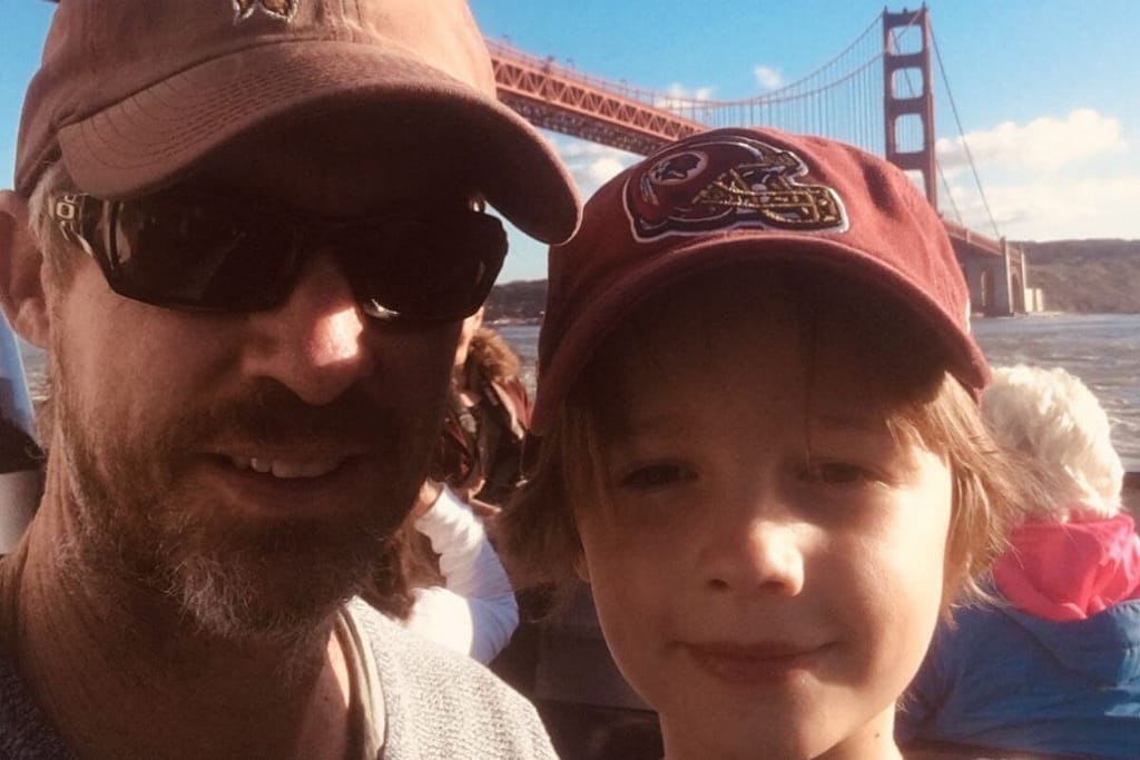 Lukas and me having a photo together with the Golden Gate Bridge in the background