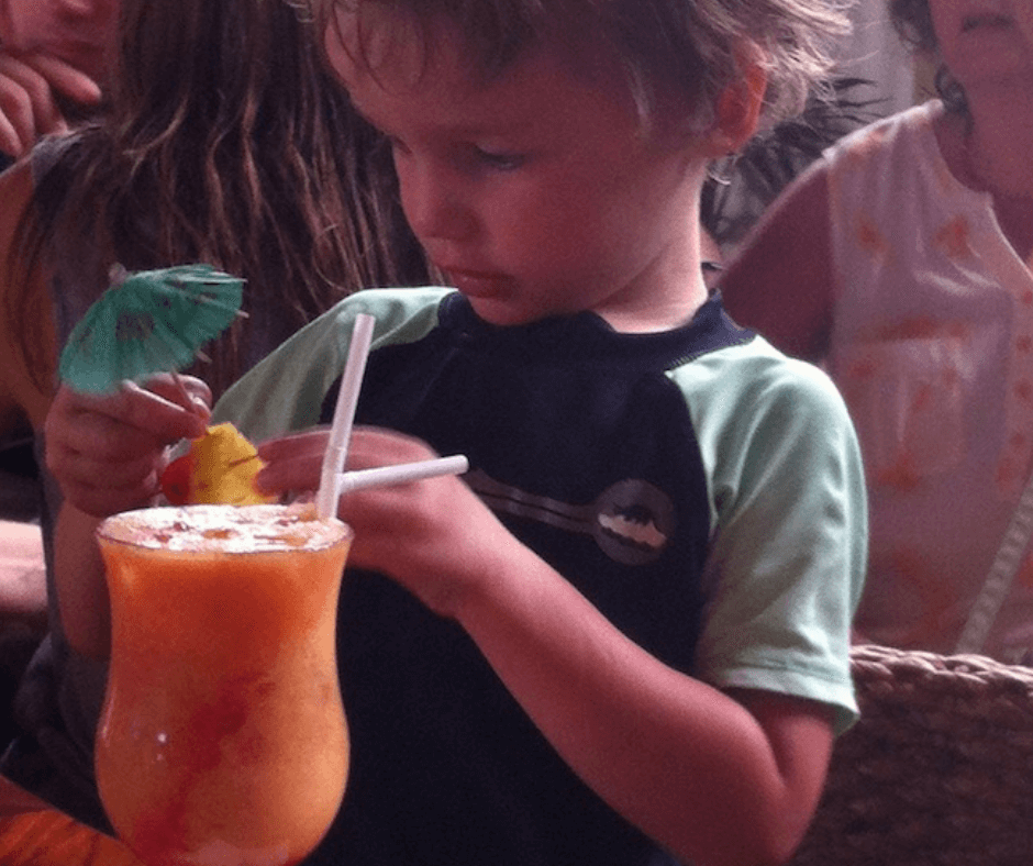 Lukas with his specially made mocktail