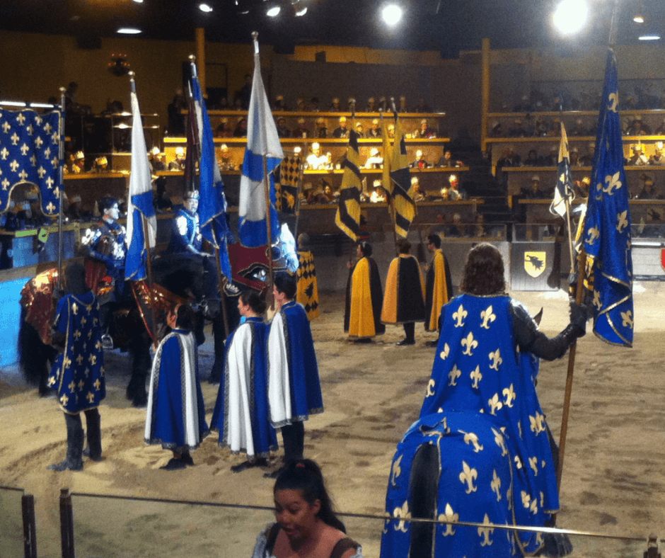 Medieval show is about to begin. Our blue knight is on his horse