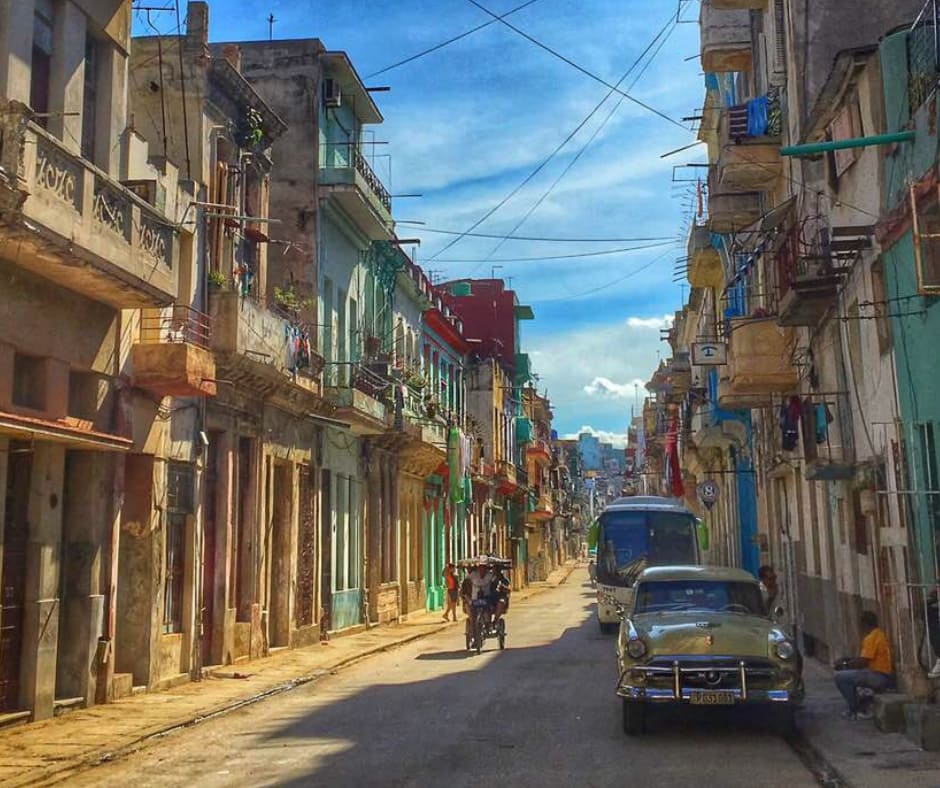 Beautiful side street of Havana, rich in colour and life