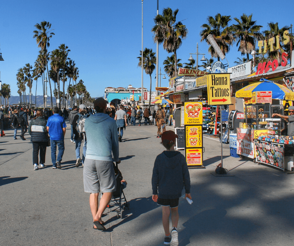 Lukas, Sawyer and me wandering down Venice Beach Boardwalk on the perfect winter's day