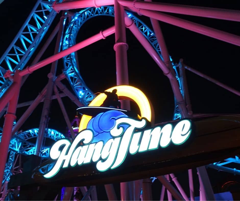 Hangtime the only dive roller coaster in California