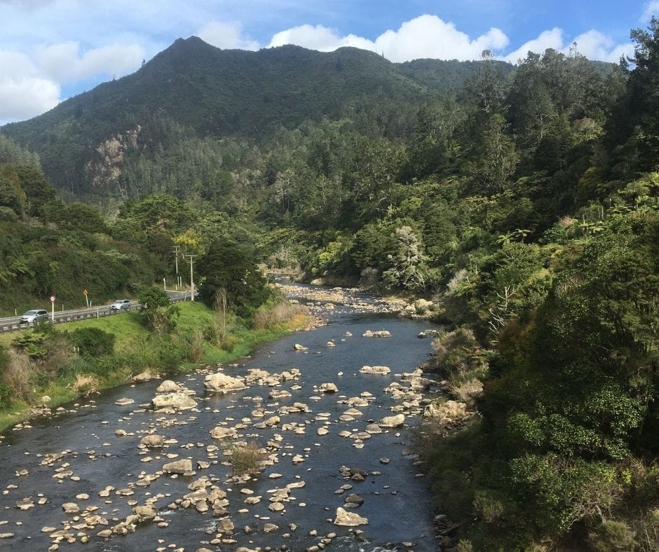 Ohinemuri river flowing through Karangahake gorge