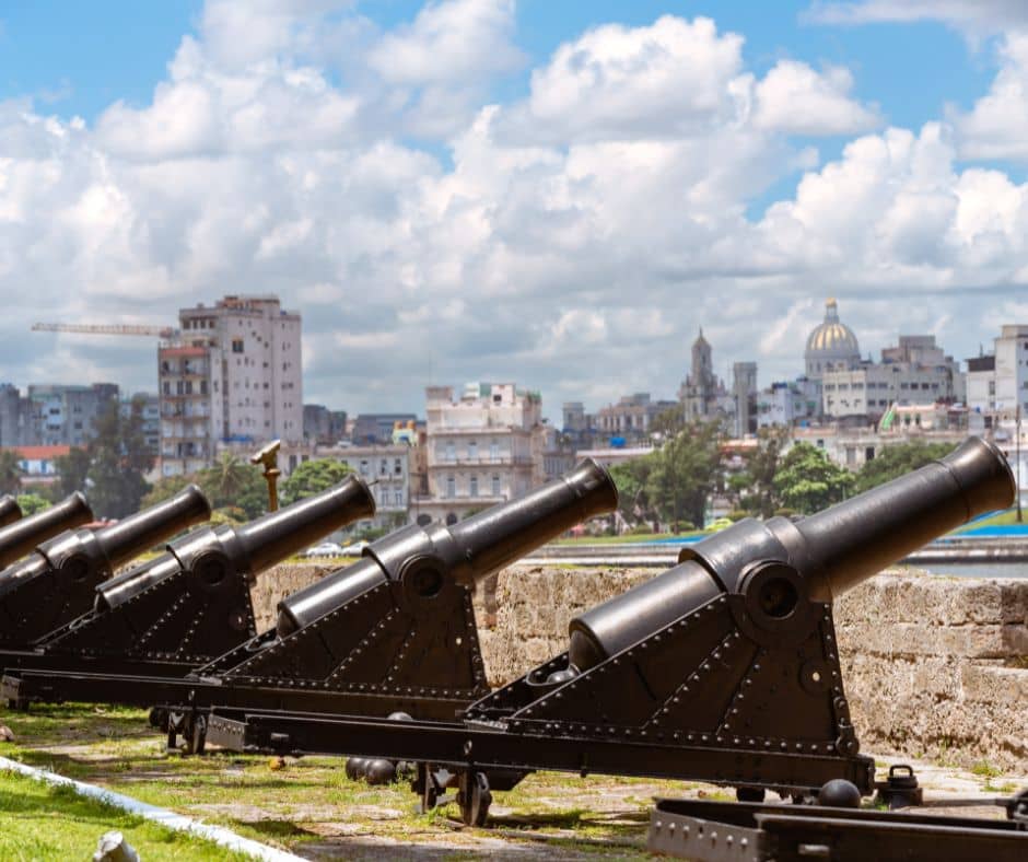 Faro Castillo del Morro with the cannons over looking Havana