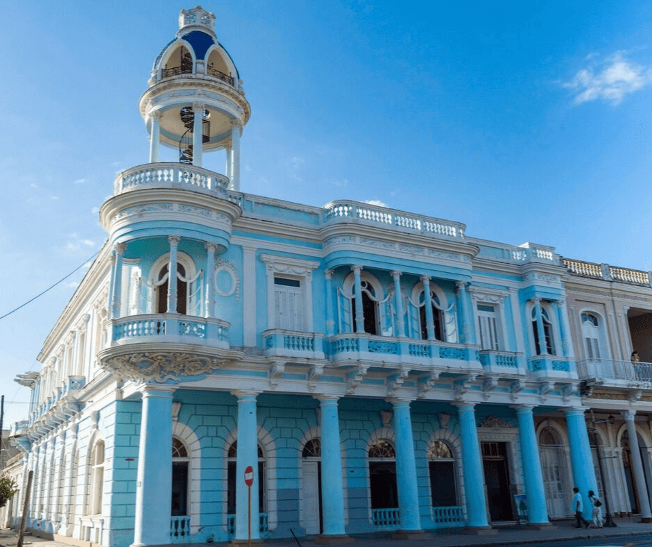Palacio Ferrer, this stunning pale blue building was recently refurbished, mking it a must see 