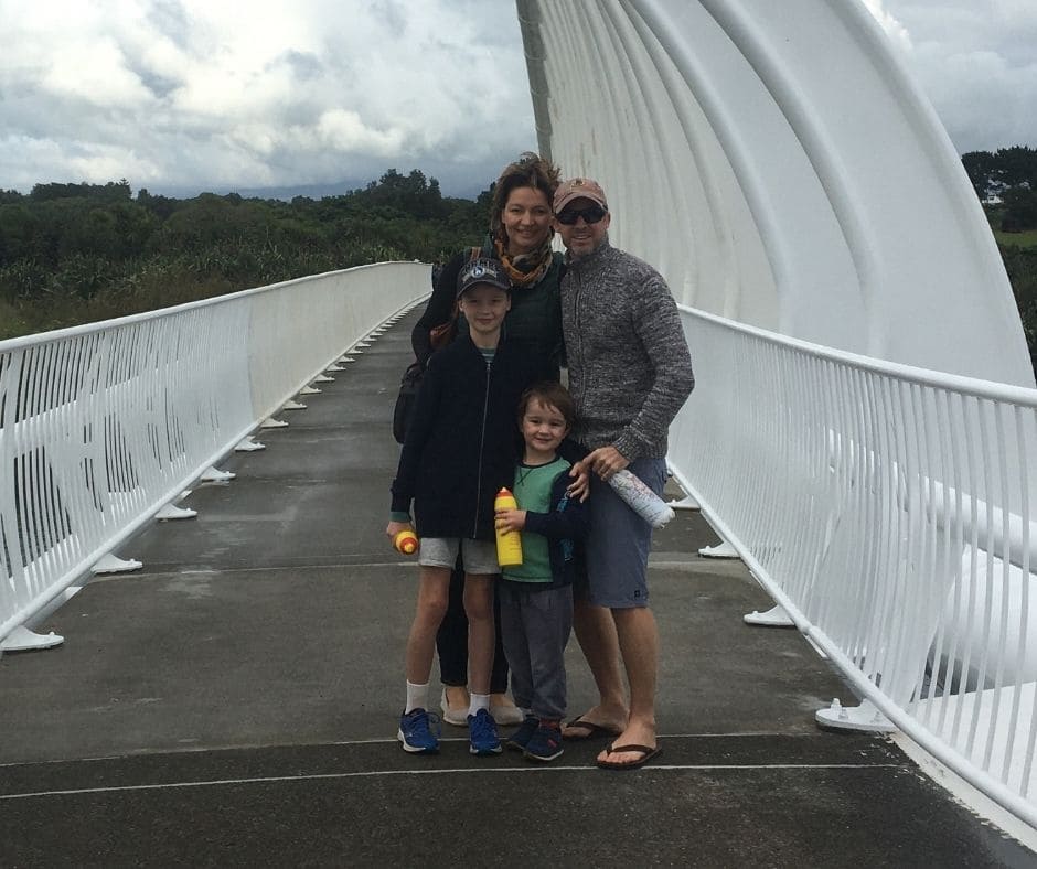 Family photo at Te Rewa Rewa bridge