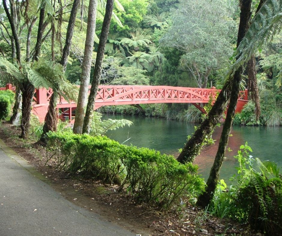 The Red bridge in Pukekura Park