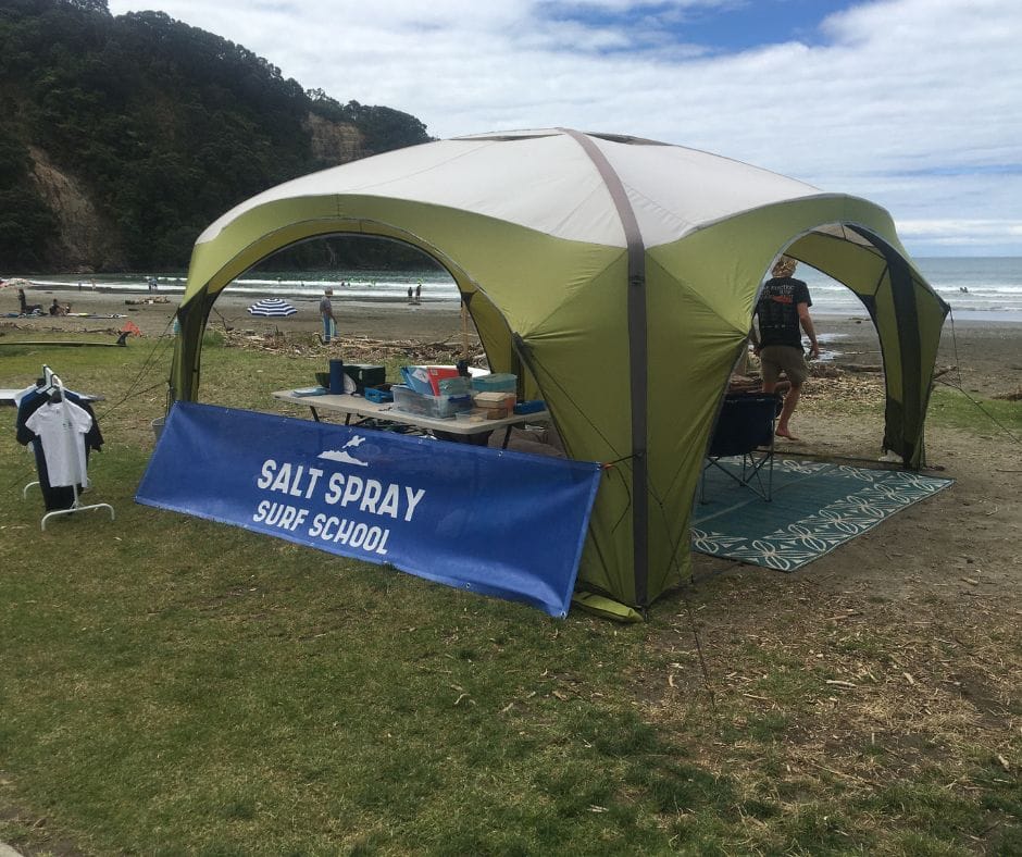 Salt spray tent with an awesome view of the sea