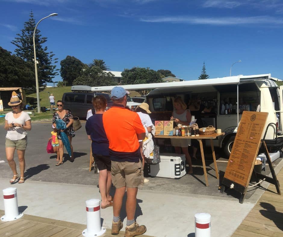 People queueing to order from one of Papamoa Cafes finest 